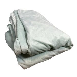 Pottery Barn Kids Duvet Cover Luxe Chamois Velour Soft Mint Cozy Warm 68" x 86"